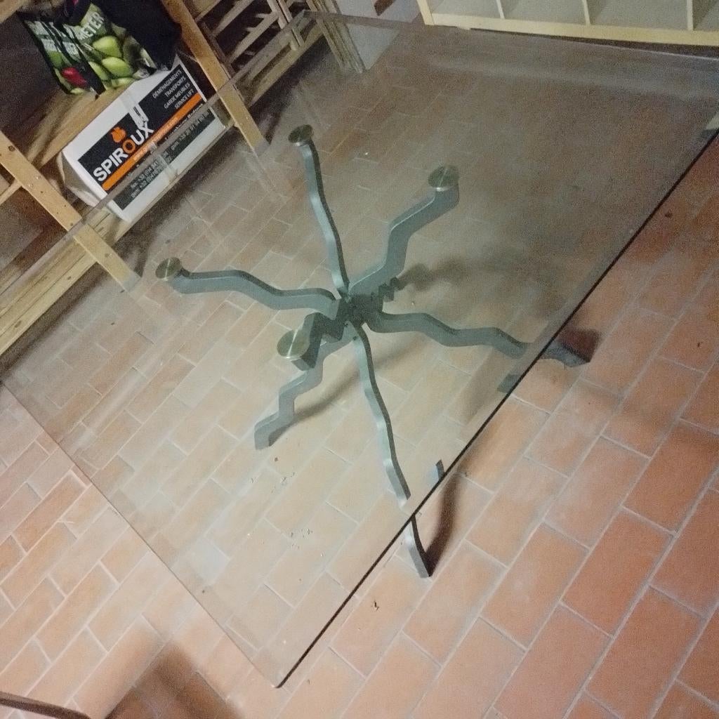 Table en verre,  magnifique et carrée, Maison & Meubles, Tables | Tables à manger, Enlèvement, Verre