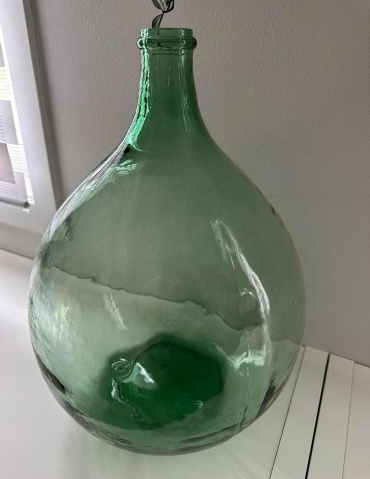Dame-Jeanne antiek 19e eeuws geblazen glas, Ophalen, Nieuw, Groen, Glas