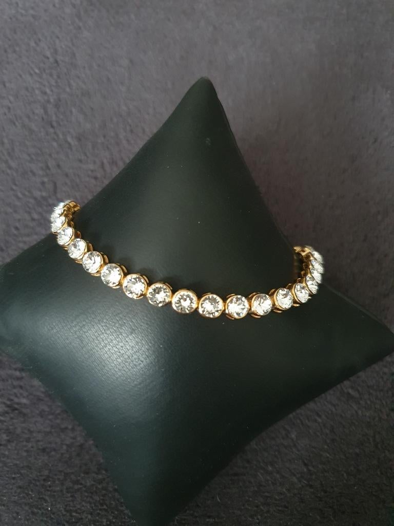 Nieuwe zilveren tennisarmband 18 karaat verguld, Enlèvement ou Envoi, Neuf, Or, Argent