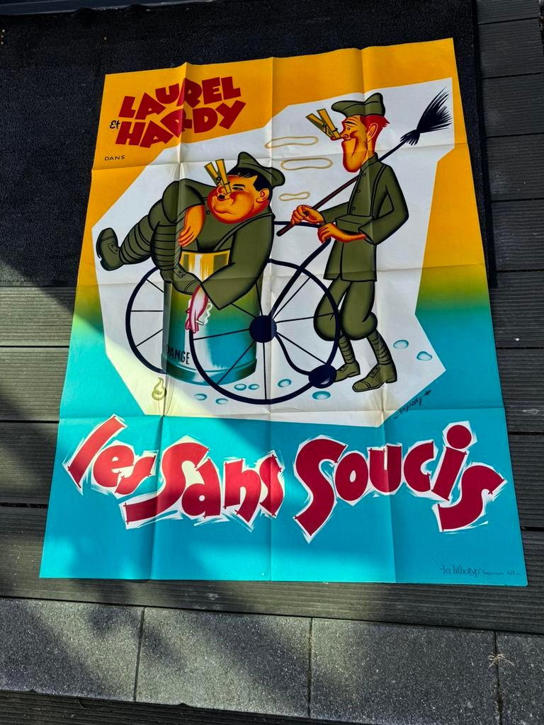 3 x grote Laurel & Hardy poster, Verzamelen, Deurposter of groter, Ophalen of Verzenden, Film en Tv, Rechthoekig Staand