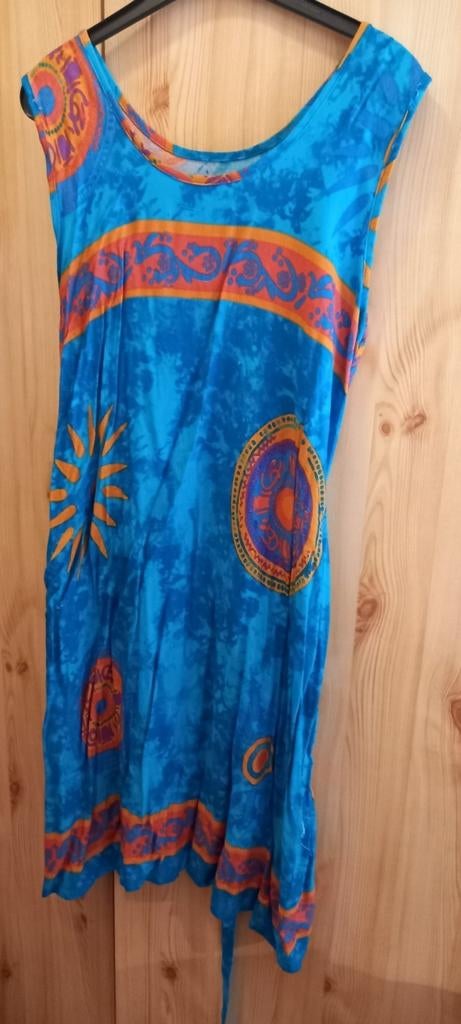 Satijnen zomerkleedje S/M, Maat 38/40 (M), Blauw, Ophalen of Verzenden, Zo goed als nieuw