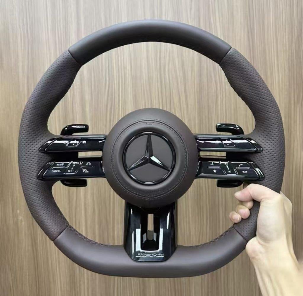 Volant Mercedes en cuir libellule en cuir marron AMG, Autos : Pièces & Accessoires, Commande, Enlèvement ou Envoi, Neuf, Mercedes-Benz