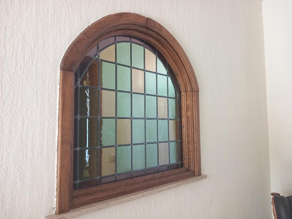 Glas in lood raam, Doe-het-zelf en Bouw, Glas en Ramen, Ophalen, Gebruikt, Glas in lood, Minder dan 80 cm