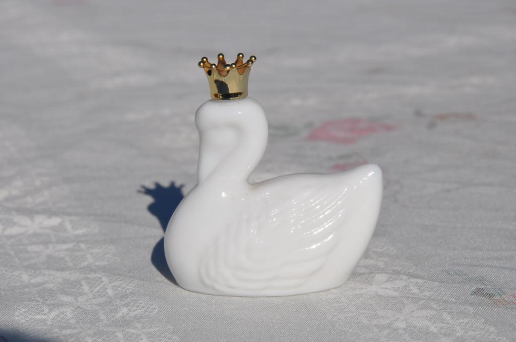flacon de parfum vintage cygne avec couronne, Ophalen of Verzenden, Gebruikt, Parfumfles