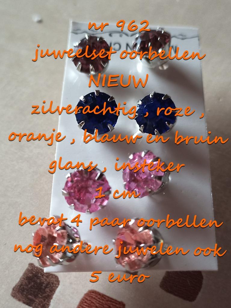 962. Parure : boucles d'oreilles, NEUF, frais de port inclus, Rose, Autres matériaux, Envoi, Neuf