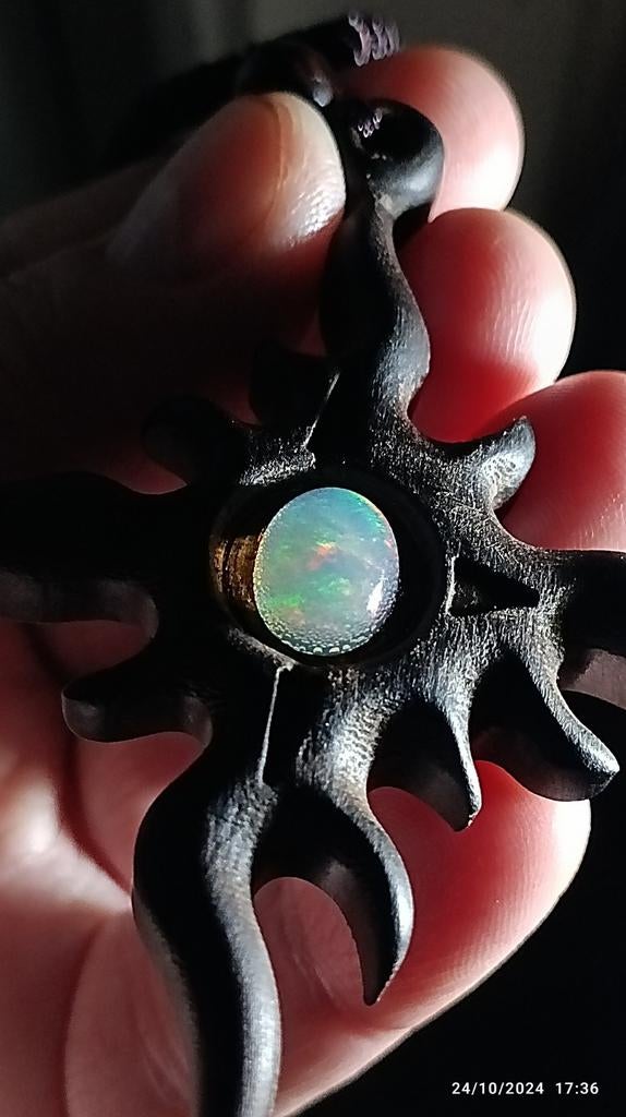 Pendentif original avec opale d'Éthiopie, Enlèvement ou Envoi, Neuf, Avec pierre précieuse
