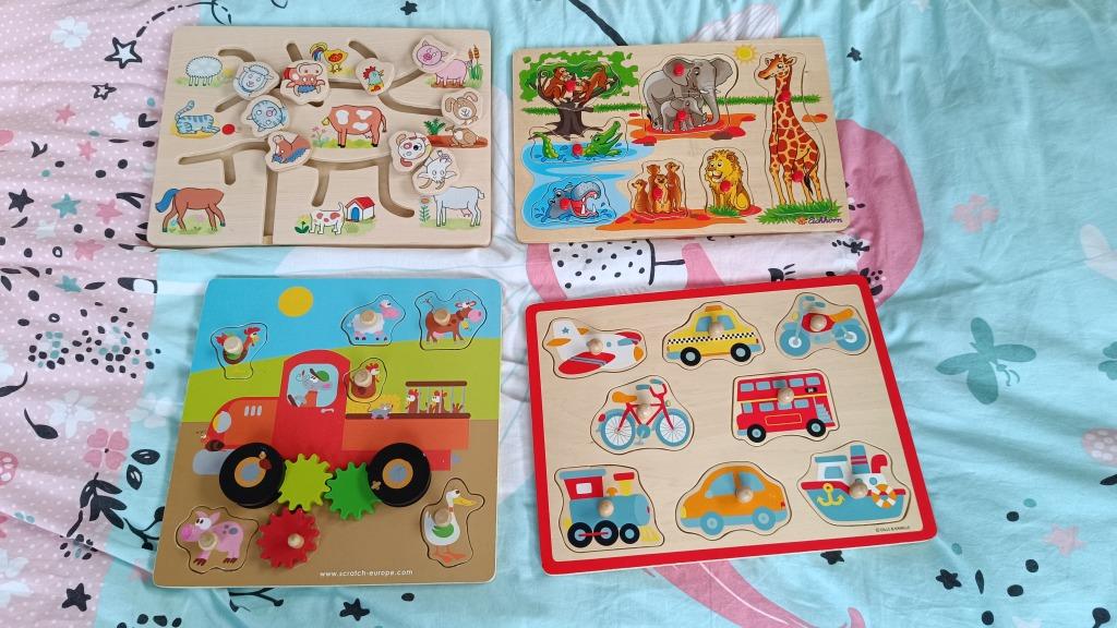 Lot de 4 Puzzles en bois, Enlèvement ou Envoi, Moins de 10 pièces, Utilisé, En bois