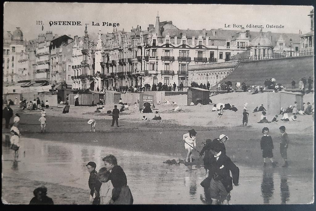 Oostende OSTENDE SUR la plage STRAND 1908, Ophalen of Verzenden