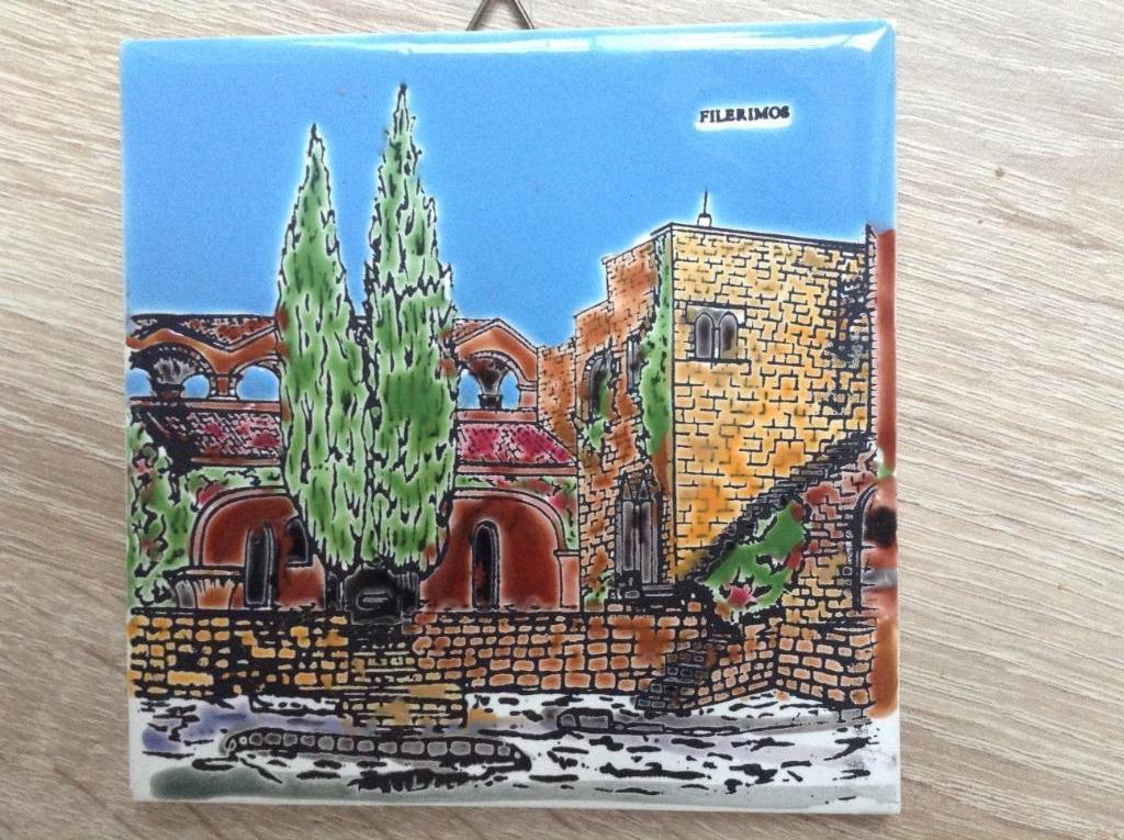 Keramisch tegeltje uit Rhodos, Ophalen of Verzenden, Zo goed als nieuw