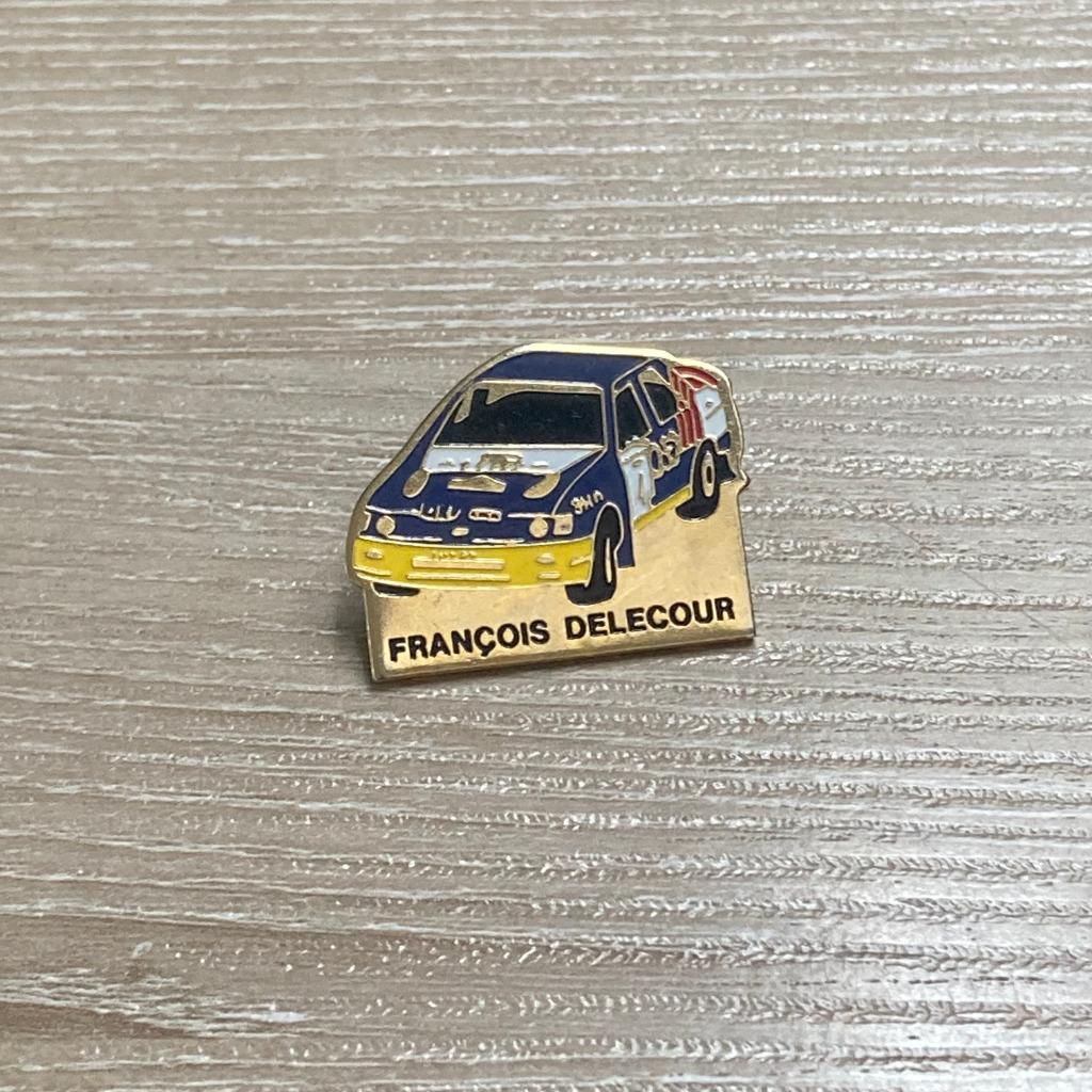 PIN - FRANCOIS DELECOUR - FORD SIERRA - RALLYE - RALLY, Envoi, Utilisé, Sport, Insigne ou Pin's