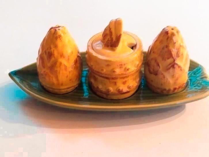 Retro  peper- zout- en mosterdvaatje, Antiek en Kunst, Ophalen of Verzenden