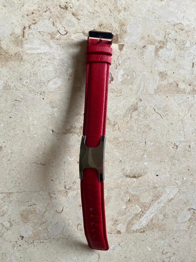 Victoria juwelen - Rood Lederen Armband met RVS, Ophalen of Verzenden, Zo goed als nieuw