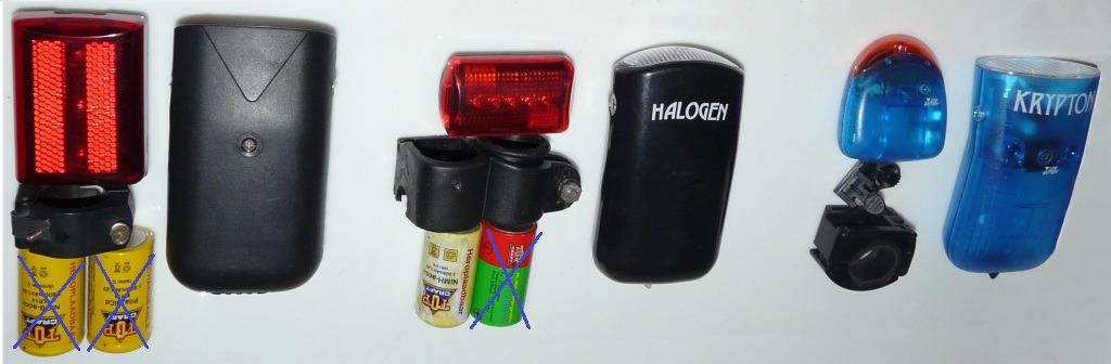 3 fietsverlichtingsets voor en achter, Ophalen, Gebruikt, Verlichtingsset