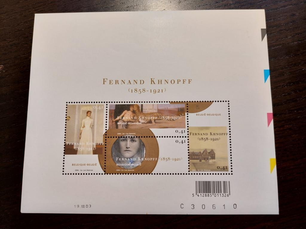 België: Fernand Khnopff - BL107, Sans timbre, Neuf, Enlèvement ou Envoi, Non oblitéré