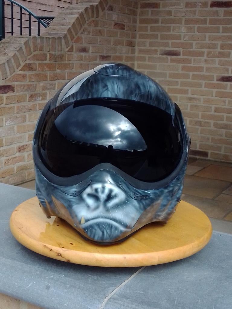 Roof Boxxer helm met custom airbrush UNIEK, Systeemhelm, Dames, L, Tweedehands