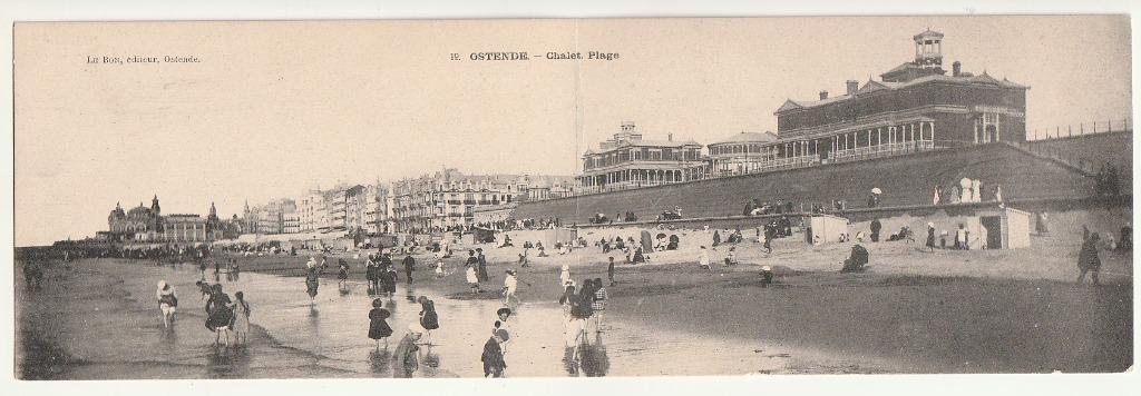 Ostende Carte panoramique 2 volets Chalet Plage Ed.  Le Bon, Envoi, Non affranchie, Flandre Occidentale