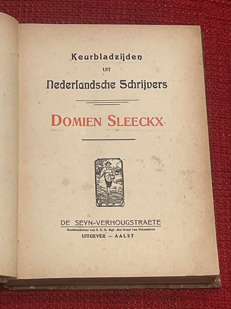 Oud boek Keurbladzijden Domien Sleeckx 1919 De Seyn Aalst, Ophalen