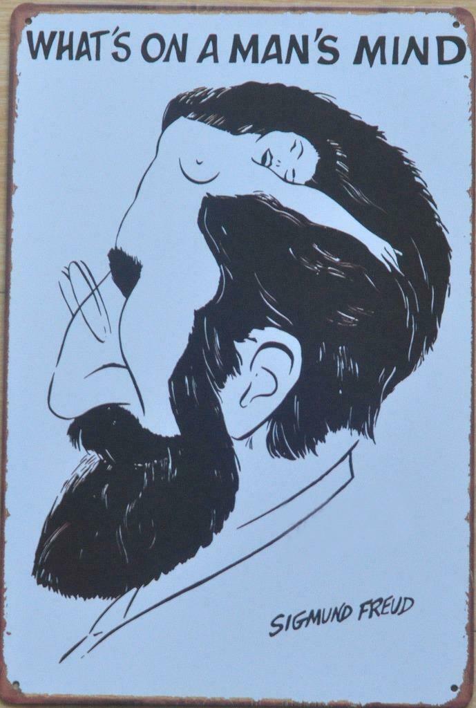 USA metalen plaat Sigmund Freud What's on a man's mind - NEW, Envoi, Neuf, Panneau publicitaire
