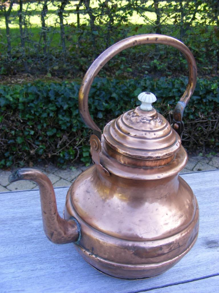 Antique - LOT DE PICHETS À EAU ET CAFÉ EN CUIVRE ROUGE - 4 p, Enlèvement ou Envoi