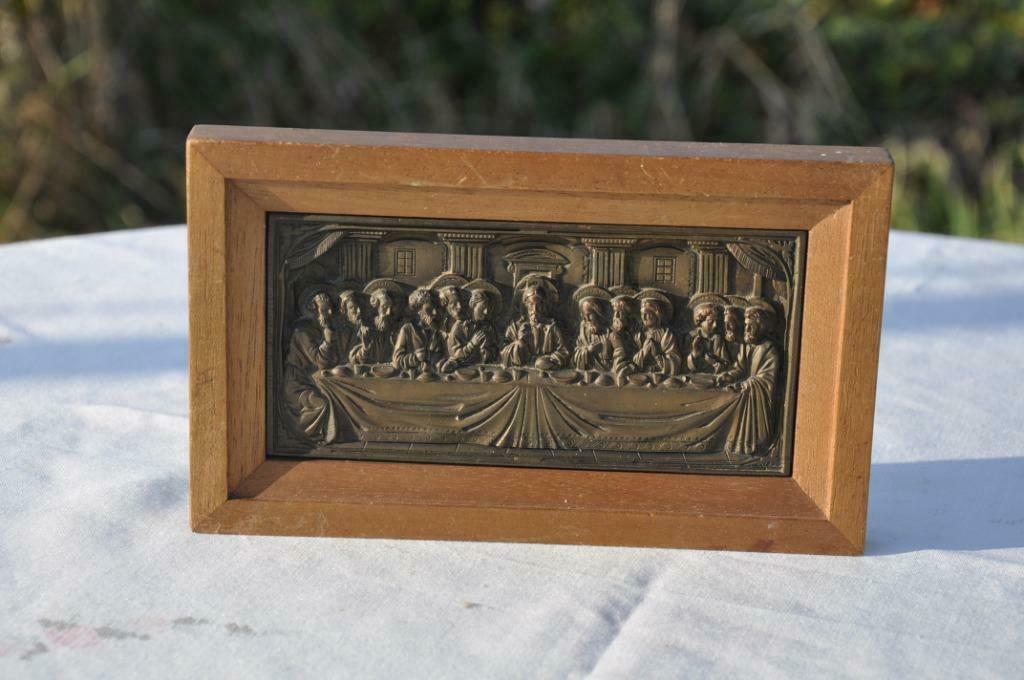 cadre religieux dernière cène bois et regule, Enlèvement ou Envoi