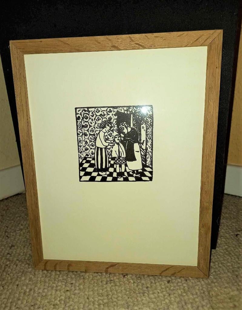 Edgar Tytgat tableau 30x24.5cm cadre bois naturel, Antiquités & Art, Enlèvement ou Envoi