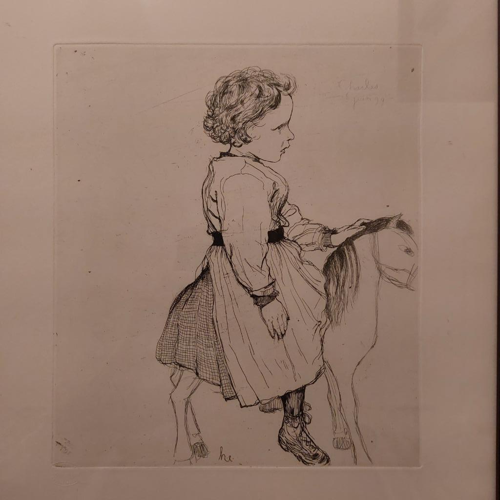 Henri EVENEPOEL Nice 1872  Parijs 1899 Ets Charles au cheval, Ophalen of Verzenden