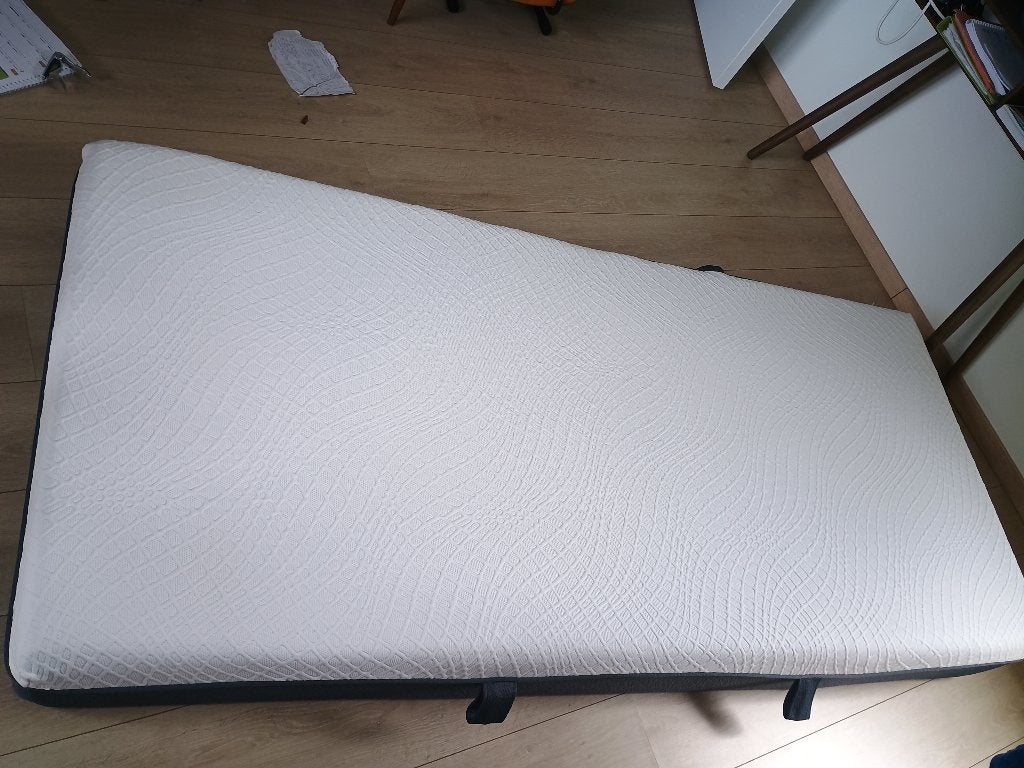 Matras + lattenbodem 1-persoonsbed, Ophalen, Gebruikt, 90 cm, Eenpersoons