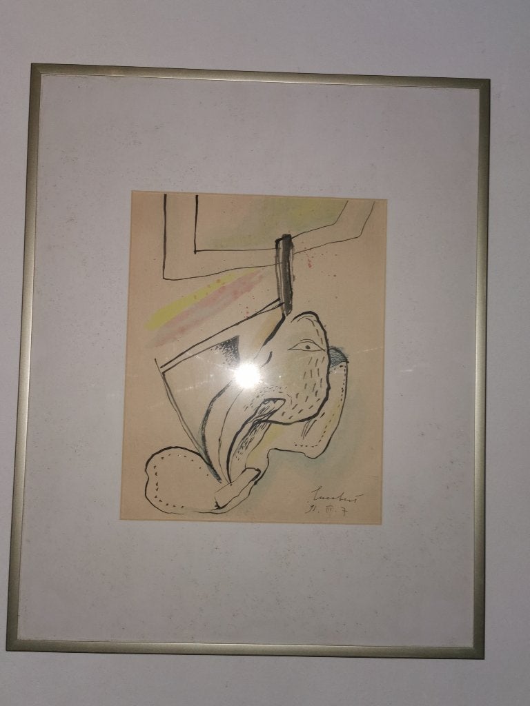Dessin à l'encre signé et daté 1970 Lucebert, Antiquités & Art, Art | Peinture | Classique, Enlèvement, Daté, Dessin, Papier