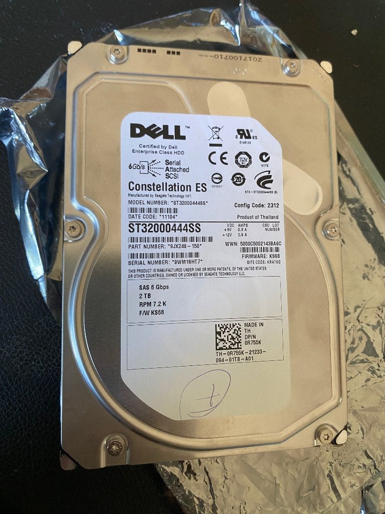 Nieuw Dell 2TB SAS 6Gbps 7.2K HDD (ST32000444SS -9JX248-150), Computers en Software, Harde schijven, Intern, Server, Nieuw, Ophalen of Verzenden