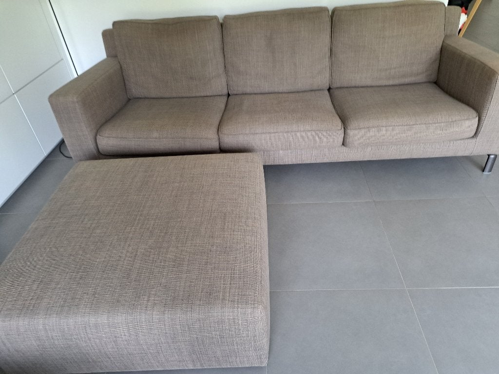 Canapé et pouf, Huis en Inrichting, Ophalen, Gebruikt, 75 tot 100 cm, Rechte bank