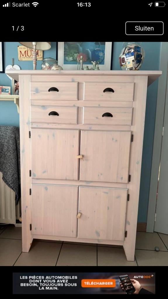 Prachtig retro kastje., Huis en Inrichting, Kasten | Ladekasten, Zo goed als nieuw, 100 tot 150 cm, 100 tot 150 cm, 25 tot 50 cm