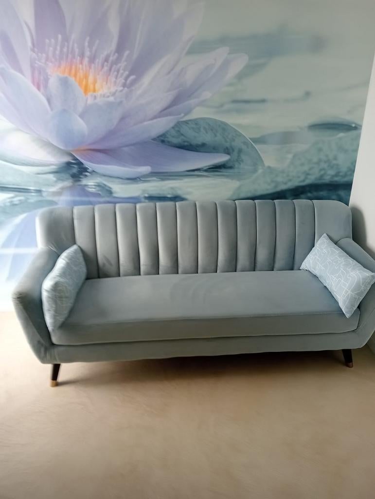 3-zitsbank met verticale stiksels, Trois personnes, Moins de 75 cm, 150 à 200 cm, Mid-century/glamour