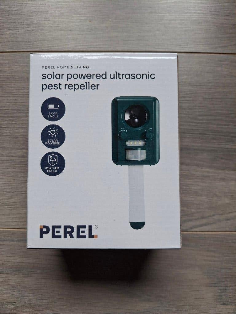 Perel Ultrasone Ongedierteverjager - Zonne-energie - 65m², Tuin en Terras, Bestrijdingsmiddelen, Ophalen of Verzenden, Nieuw, Ongediertebestrijding