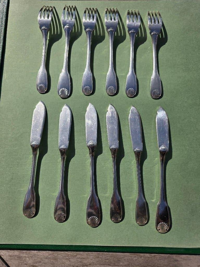 Christofle Coquille - 12 pièces- métal argenté- lot C6, Enlèvement ou Envoi