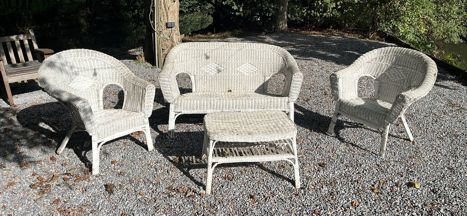 Salon de jardin osier, Enlèvement, Utilisé, Osier