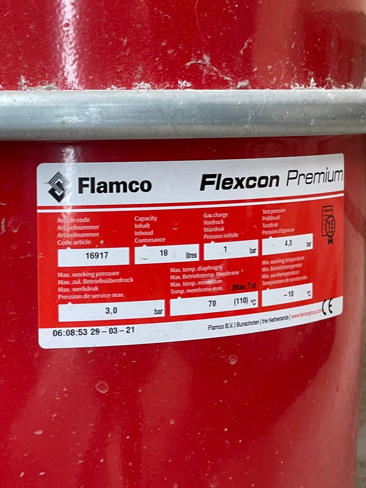 Drukvat 18l flamco, Bricolage & Construction, Chauffe-eau & Boilers, Comme neuf, Enlèvement