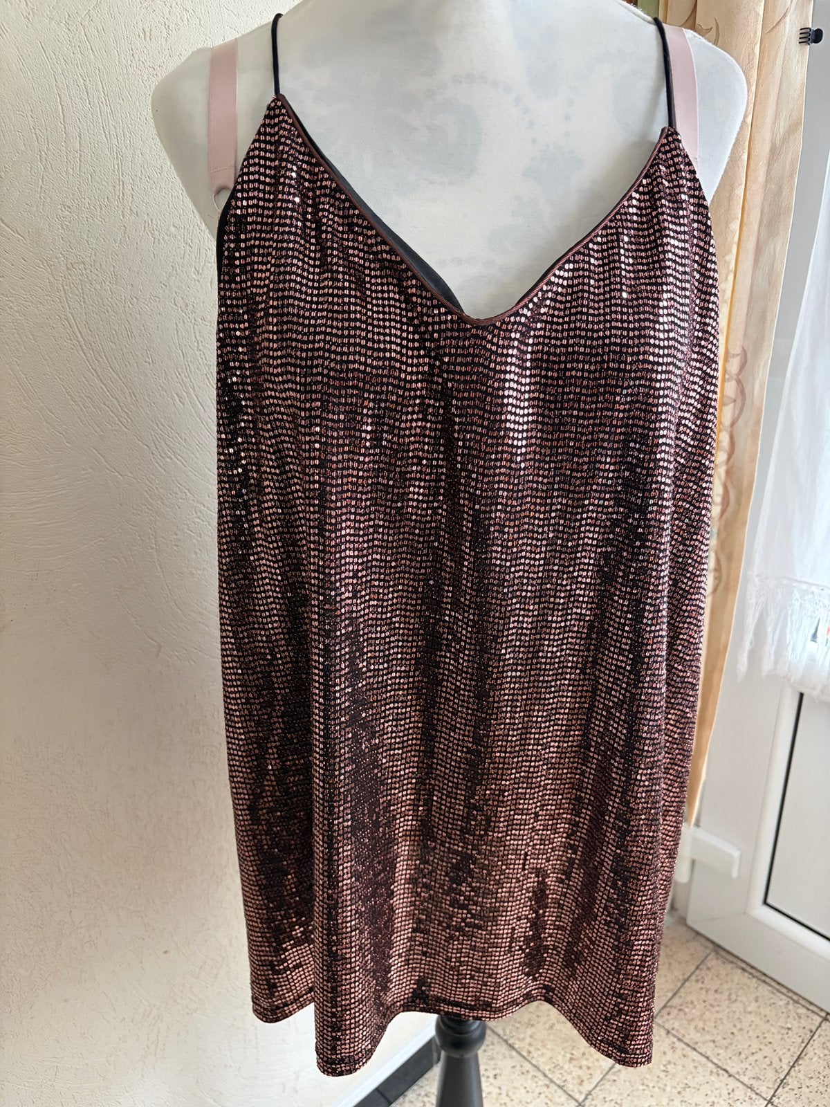 Top caraco paillettes pailleté   Paprika Taille XXL, Enlèvement ou Envoi, Comme neuf