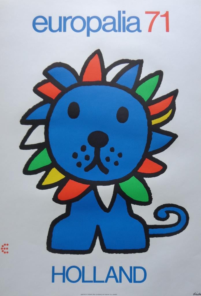 DICK BRUNA / EUROPALIA 71 HOLLAND / LITHO-AFFICHE / 65x45cm, Antiek en Kunst, Ophalen of Verzenden