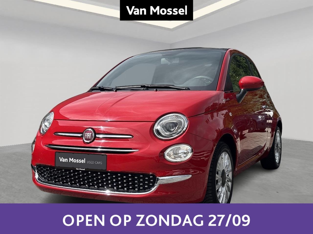 Fiat 500C 1.0 Hybrid 70 Dolcevita, Rouge, Cabriolet, Boîte manuelle, Fiat