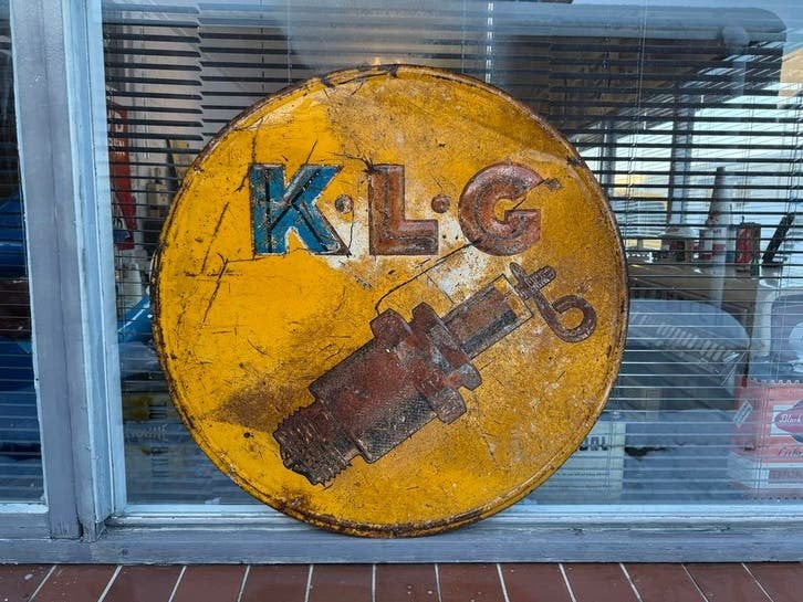 Vintage KLG Bougie Reclamebord XL