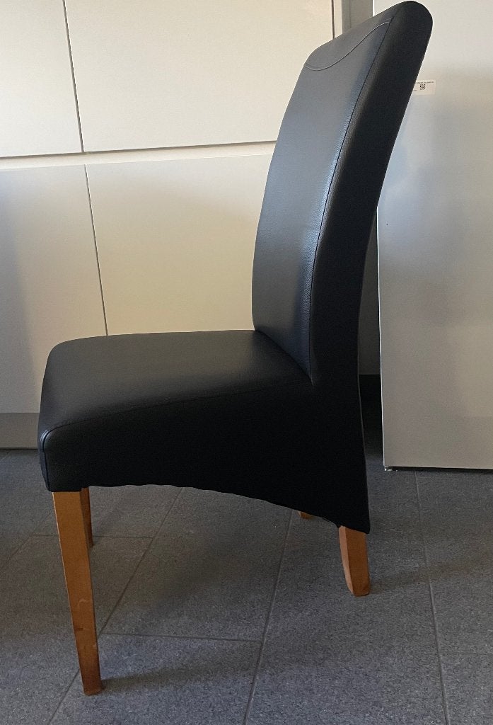Eetkamerstoelen 6 stuks, Ophalen, Gebruikt, Zwart, Leer
