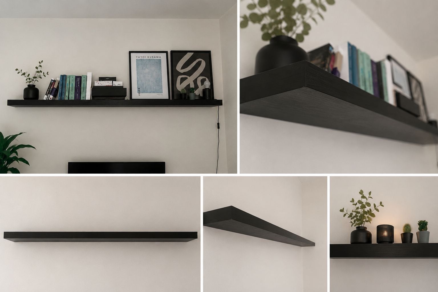 A vendre : étagère murale IKEA LACK - noire - 110 et 190 cm, Enlèvement, Comme neuf