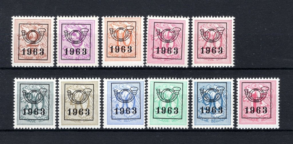 PRE736/746 MNH 1963 - Cijfer op heraldieke leeuw - REEKS 56, Postzegels en Munten, Postzegels | Europa | België, Verzenden, Postfris