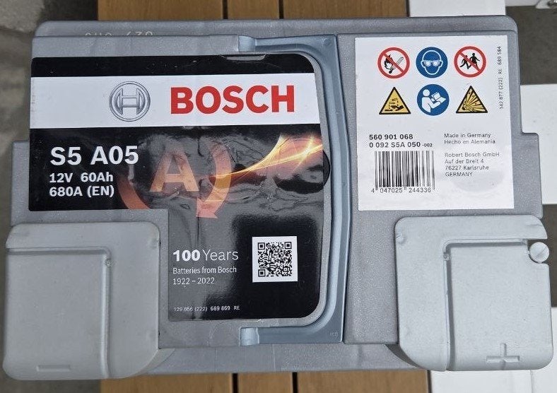 Batterie de démarrage Bosch S5A05 12V 680A 60ah, Neuf