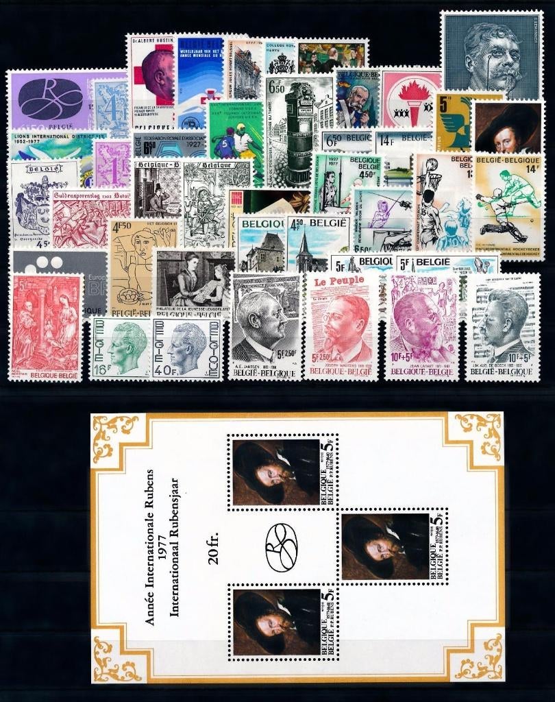 complete jaargang Belgische postzegels 1977, Postzegels en Munten, Postzegels | Europa | België, Ophalen of Verzenden, Postfris