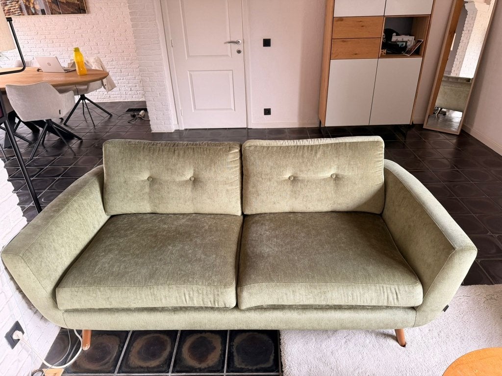 Scandinavische 2-zitsbank, Huis en Inrichting, Ophalen, 150 tot 200 cm, Tweepersoons, Zo goed als nieuw