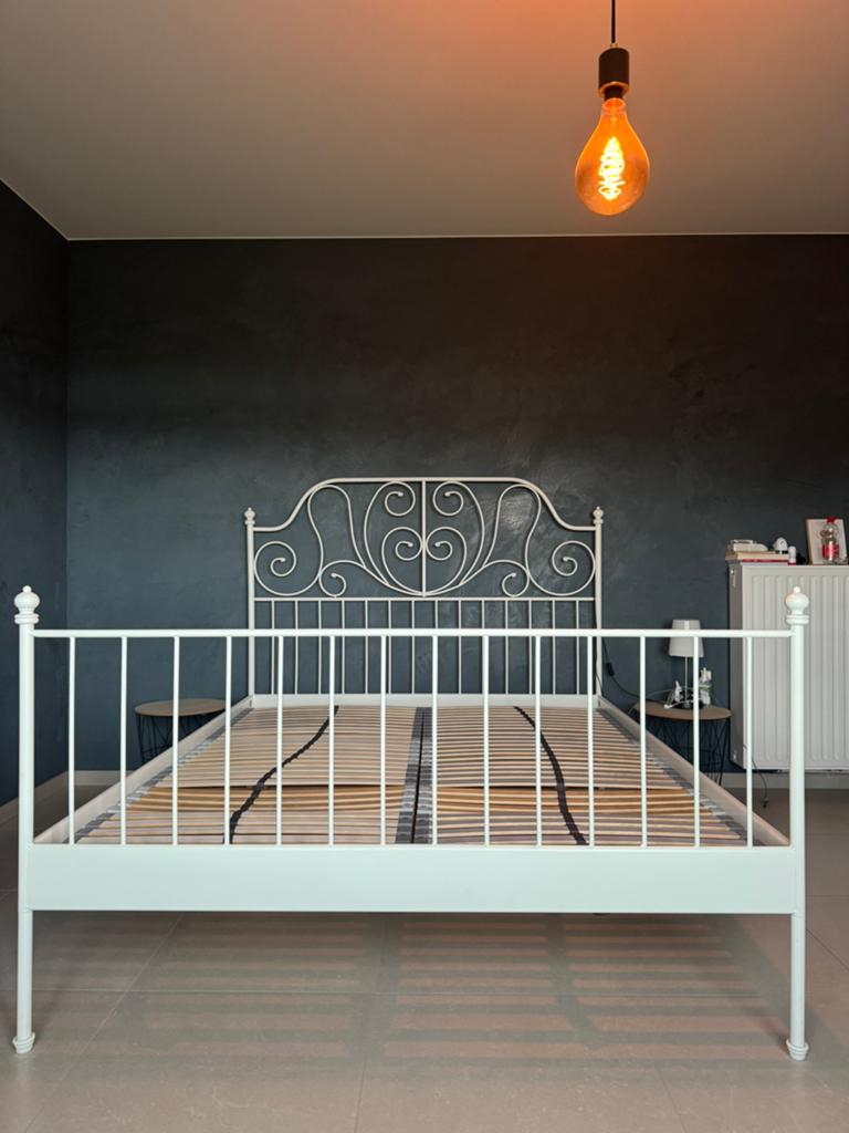 Ikea bed inclusief lattenbodem 160 x 200 cm, Huis en Inrichting, Ophalen, Zo goed als nieuw, Wit, 200 cm