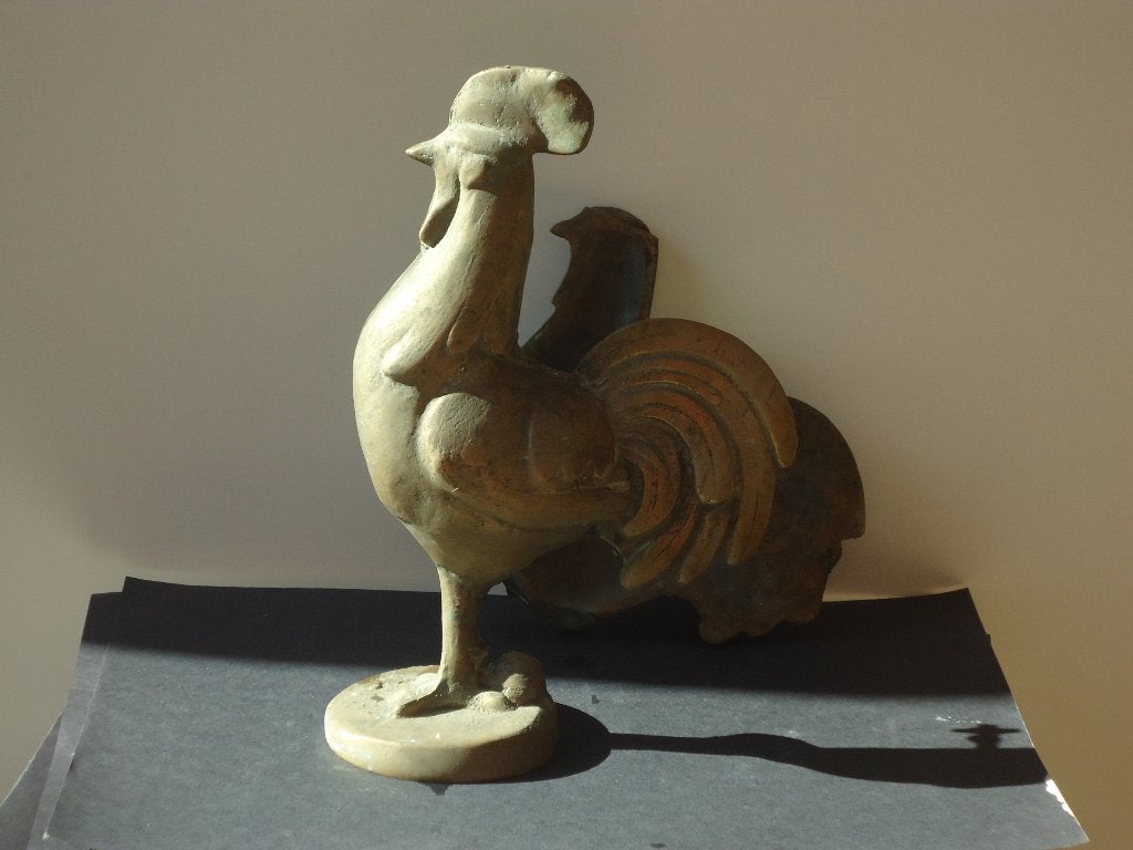antiek XIXe E. bronzen haan gietvorm mal in brons springvorm, Antiquités & Art, Enlèvement ou Envoi, Brons, Statue