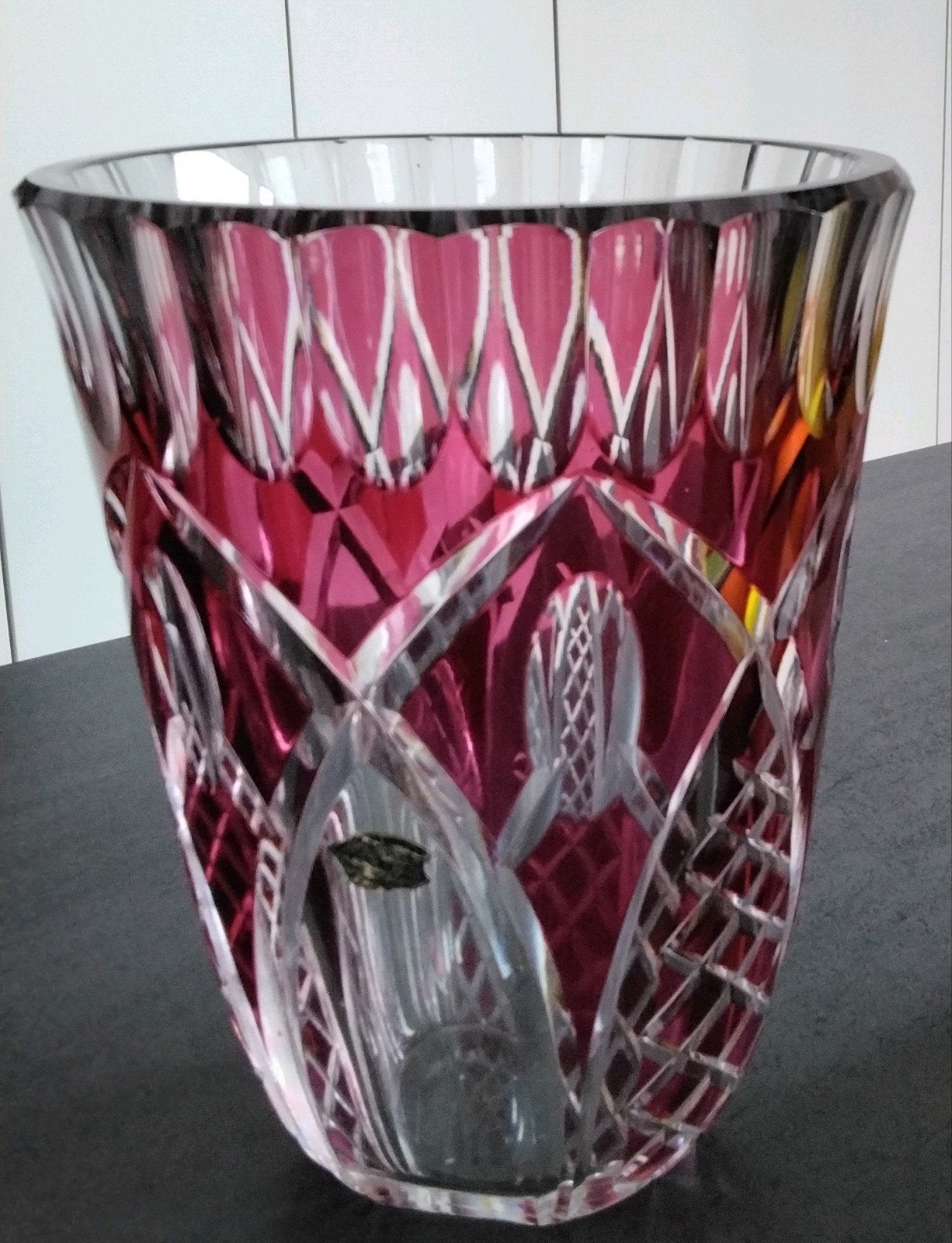 Val St Lambert - Vase en cristal Val Saint Lambert, Antiquités & Art, Enlèvement ou Envoi