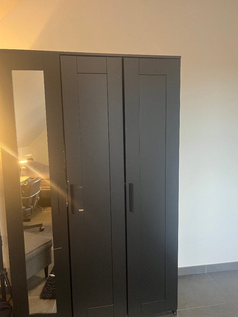 IKEA BRIMNES kledingkast met 3 deuren – zwart, Ophalen, 100 tot 150 cm, Nieuw, 150 tot 200 cm
